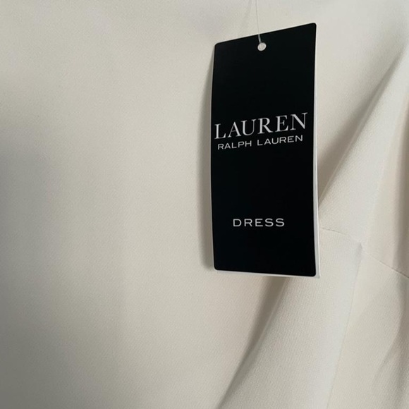 NWT Ralph Lauren Crepe Off The Shoulder Dress in Marscapone Cream - Picture 13 of 16